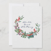 Elegant Holly Berry Deer kerstCOCTAIL PARTIJ Kaart (Achterkant)