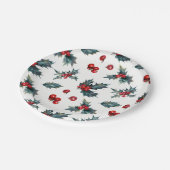 Elegant Holly Berry Holiday Winter Wedding Party Papieren Bordje (Gekanteld)