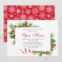 Elegant Holly Berry kerst Holiday Open House