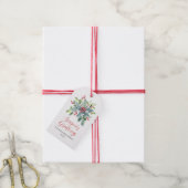 Elegant Holly Berry Kerstfeestdag Cadeaulabel (Met Touw)