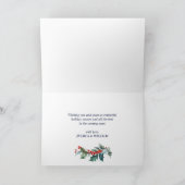 Elegant Holly Berry Kerstmis Mistletoe Greeting Feestdagen Kaart (Binnen)