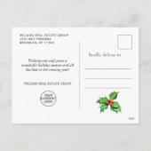 Elegant Holly Berry Mistletoe Corporate Kerstmis Feestdagenkaart (Achterkant)