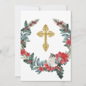 Elegant Holly Berry Winter Baptisme Kaart (Achterkant)