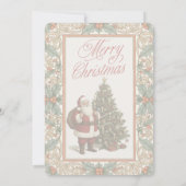 Elegant Holly Border Merry Christmas Greeting Feestdagenkaart (Achterkant)