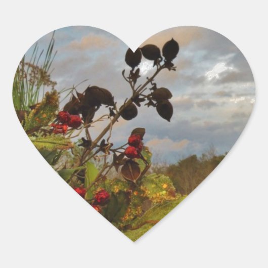 Elegant Holly Christmas, Hart Sticker (Voorkant)