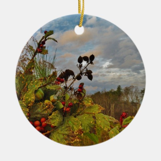 Elegant Holly Christmas, Keramisch Ornament (Voorkant)