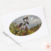 Elegant Holly Christmas, Ovale Sticker (Envelop)