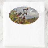 Elegant Holly Christmas, Ovale Sticker (Tas)