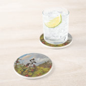 Elegant Holly Christmas, Zandsteen Onderzetter (Zijkant)