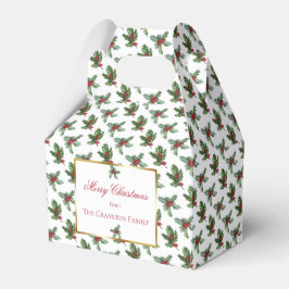 Elegant Holly en Berries kerstfeestdag Bedankdoosjes