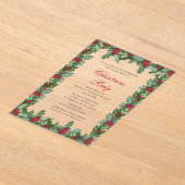 Elegant Holly en Berries Lijst Kerstfeest Acryl Uitnodigingen (Laagn)