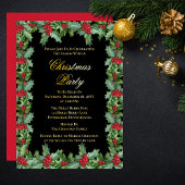 Elegant Holly en Berries Lijst Kerstfeest Folie Feestdagenkaart