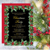 Elegant Holly en Berries Lijst Kerstfeest Folie Feestdagenkaart