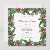 Elegant Holly en Berries Lijst Kerstfeest Kaart (Voorkant)