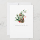 Elegant Holly en Berries Lijst Kerstfeest Kaart (Achterkant)