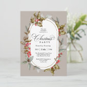 Elegant Holly en Berry Botanische Kerstfeest Kaart (Staand voorkant)