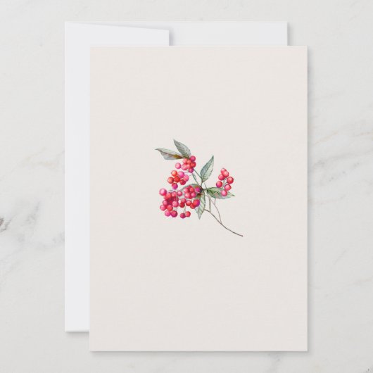 Elegant Holly en Berry Botanische Kerstfeest Kaart (Achterkant)