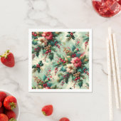 Elegant Holly en Berry Kerstgroen Servet (Insitu)