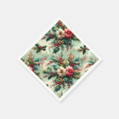 Elegant Holly en Berry Kerstgroen Servet (Hoek)