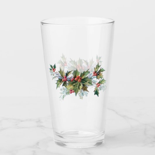 Elegant Holly en Pine Glas (Voorkant)