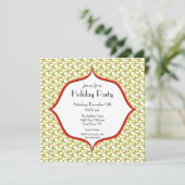 Elegant Holly Holiday Kerstparty Uitnodiging (Staand voorkant)