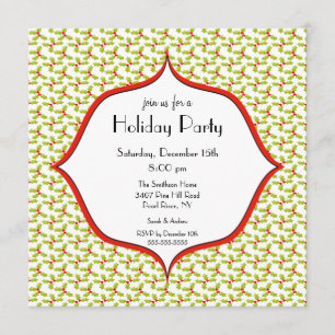 Elegant Holly Holiday Kerstparty Uitnodiging