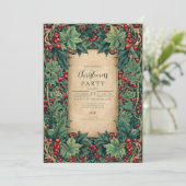 Elegant Holly kerstfeest Kaart (Staand voorkant)