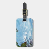 Elegant Holly Kerstmis, blauwe hemel Bagagelabel (Voorkant verticaal)