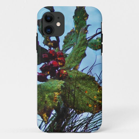 Elegant Holly Kerstmis, blauwe hemel Case-Mate iPhone Case (Achterkant)
