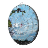 Elegant Holly Kerstmis, blauwe hemel Dartbord (Voorkant Rechts)