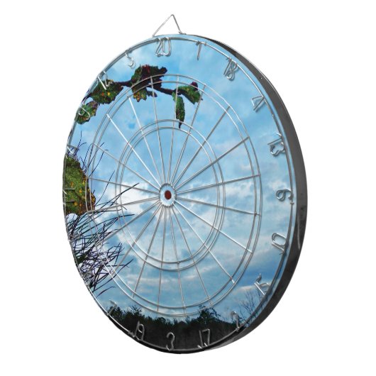 Elegant Holly Kerstmis, blauwe hemel Dartbord (Voorkant Rechts)