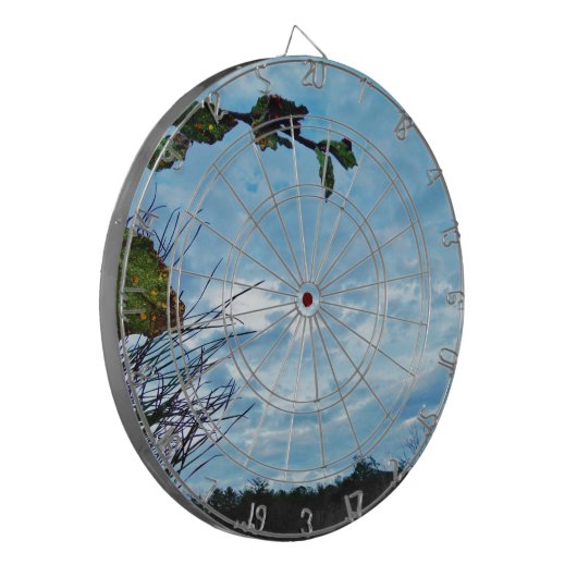 Elegant Holly Kerstmis, blauwe hemel Dartbord (Voorkant Links)