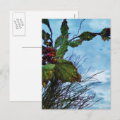 Elegant Holly Kerstmis, blauwe hemel Feestdagenkaart (Voorkant / Achterkant)