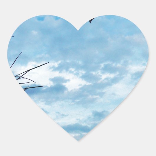 Elegant Holly Kerstmis, blauwe hemel Hart Sticker (Voorkant)