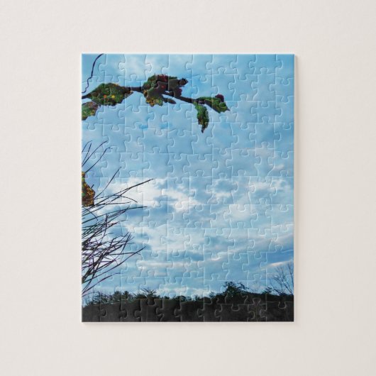 Elegant Holly Kerstmis, blauwe hemel Legpuzzel (Verticaal)