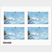 Elegant Holly Kerstmis, blauwe hemel Rechthoekige Sticker (Vel)