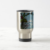 Elegant Holly Kerstmis, blauwe hemel Reisbeker (Center)