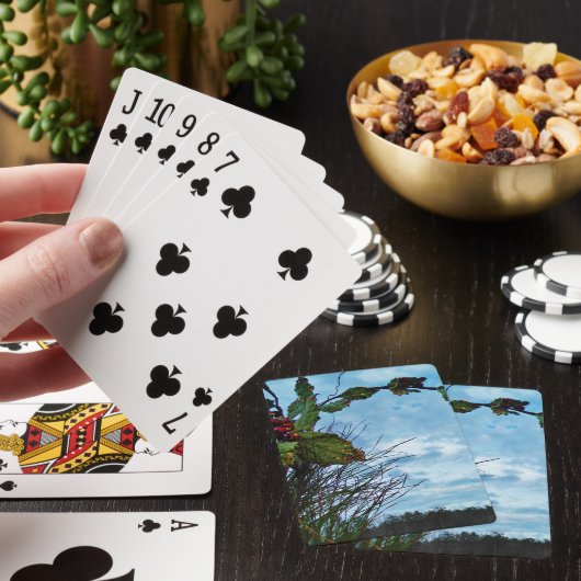 Elegant Holly Kerstmis, blauwe hemel Speelkaarten (Insitu)