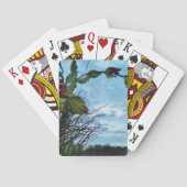 Elegant Holly Kerstmis, blauwe hemel Speelkaarten (Achterkant)