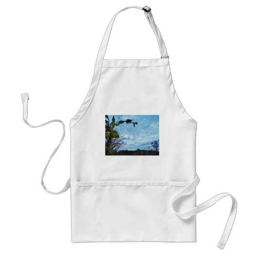 Elegant Holly Kerstmis, blauwe hemel Standaard Schort (Voorkant)