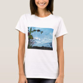 Elegant Holly Kerstmis, blauwe hemel T-shirt (Voorkant)
