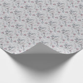 Elegant Holly laat Berry's op Zilverkerst Cadeaupapier (Hoek)