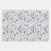 Elegant Holly Leaves Red Berries Kerstfeest Inpakpapier Vel (Voorkant)