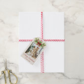 Elegant Holly & Red Bow Christmas -  Cadeaulabel (Met Touw)