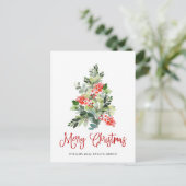 Elegant Holly Tree kerst Corporate Greeting Briefkaart (Staand voorkant)