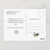 Elegant Holly Tree kerst Corporate Greeting Briefkaart (Achterkant)