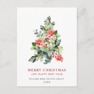 Elegant Holly Tree kerst Corporate Greeting Briefkaart