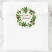 Elegant  Holly Wreath Kerst sticker (Tas)