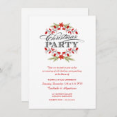 Elegant Holly Wreath Kerstparty Uitnodigingen (Voorkant / Achterkant)