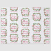 Elegant Holly Wreath Merry Christmas Tissuepapier (Voorkant)